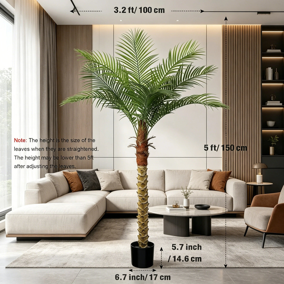 Faux Palm Tree Artificial Golden