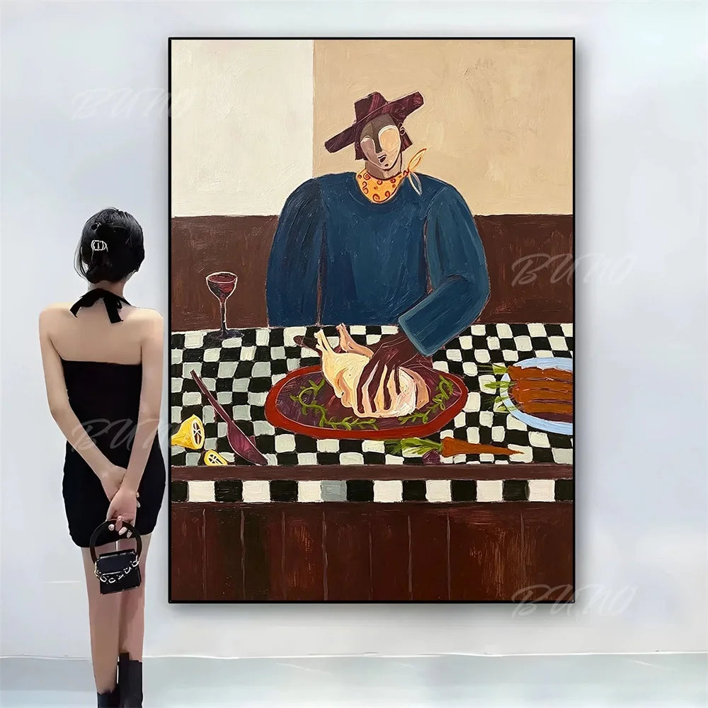 Cubist Figure Scene Painting