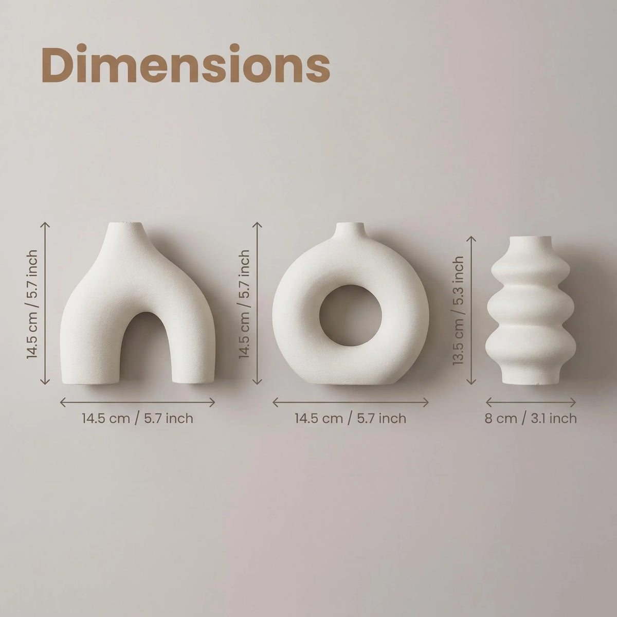 Wabi Sabi 3D Vase Trio