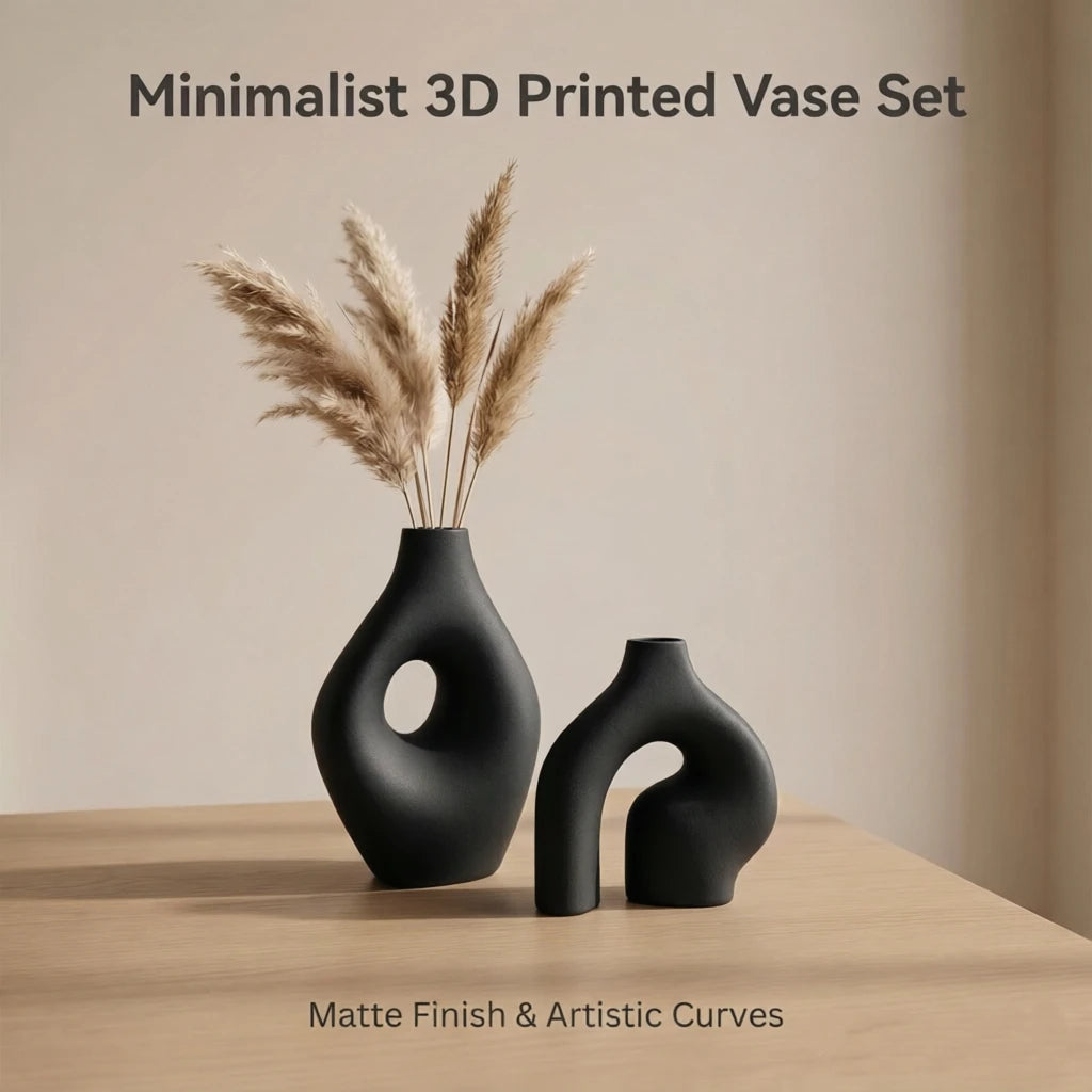 Matte 3D Vase Duo