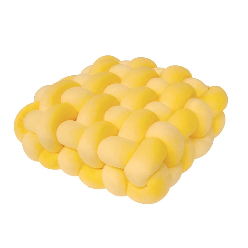 Green Knotted Plush Cushion