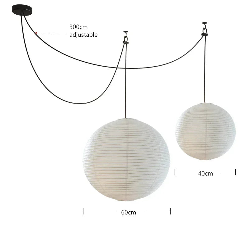 Japanese Noguchi Style Rice Paper Pendant