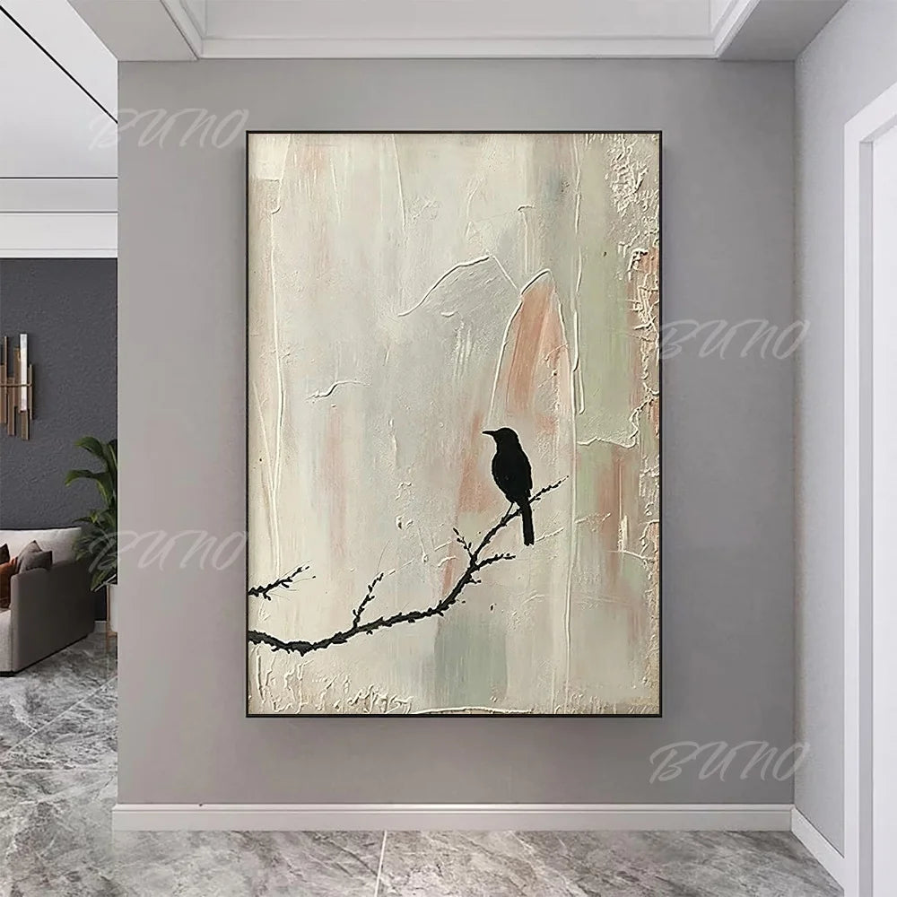 Wabi Sabi Birds Tree Art