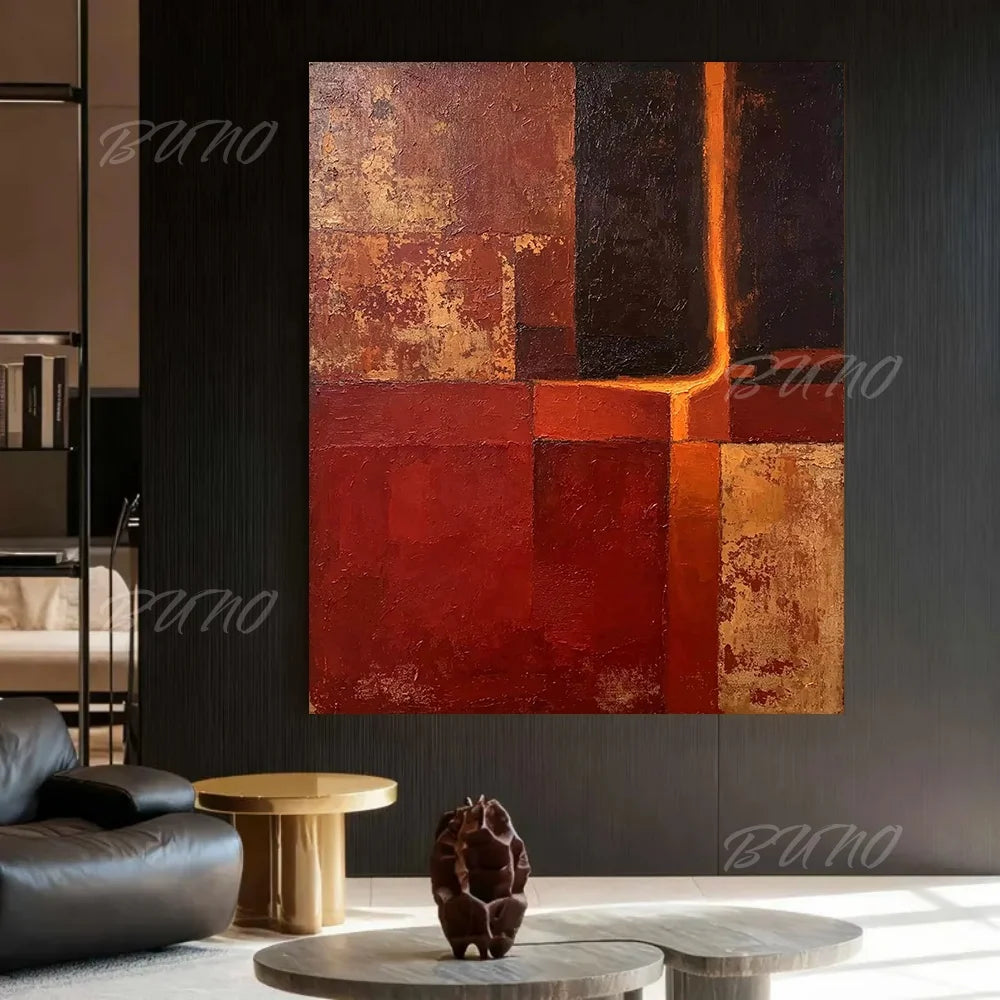 Large Red Impasto Painting