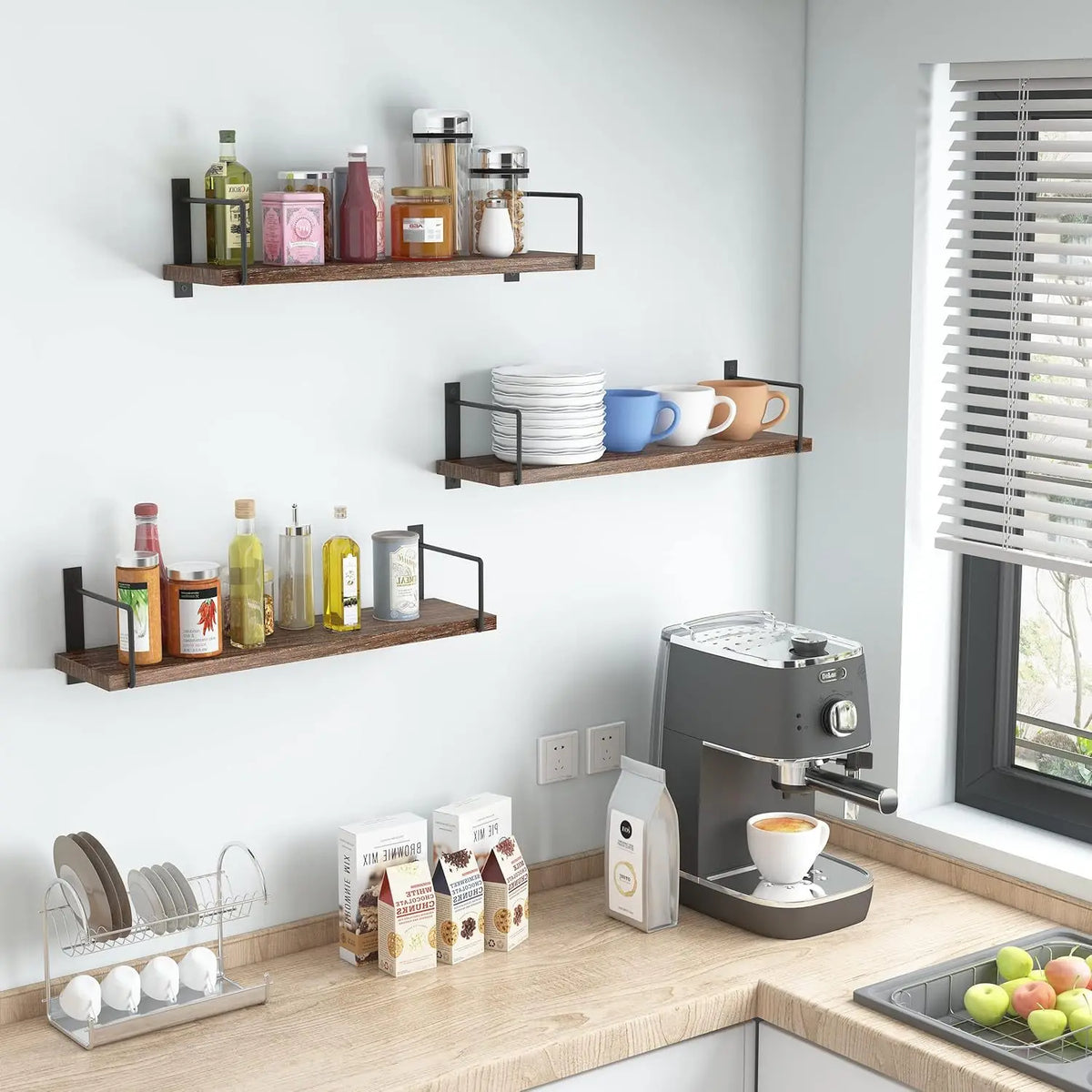 Rustic Wood Floating Shelf