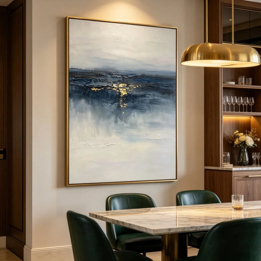 Gold Foil Ocean Wave Painting