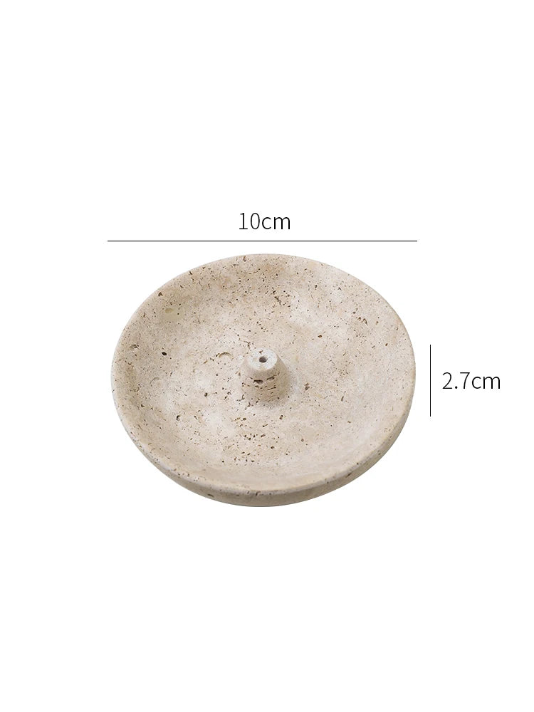 Vintage Travertine Incense Stick Holder