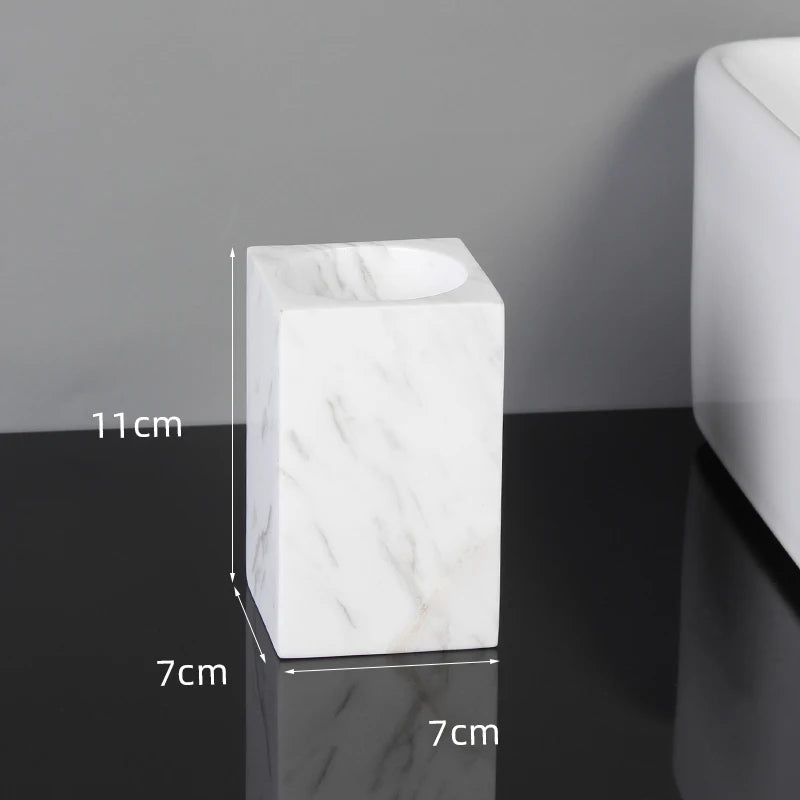 Volakas White Natural Marble Bathroom Set