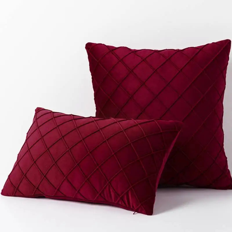 Velvet Plaid Cushion Cover