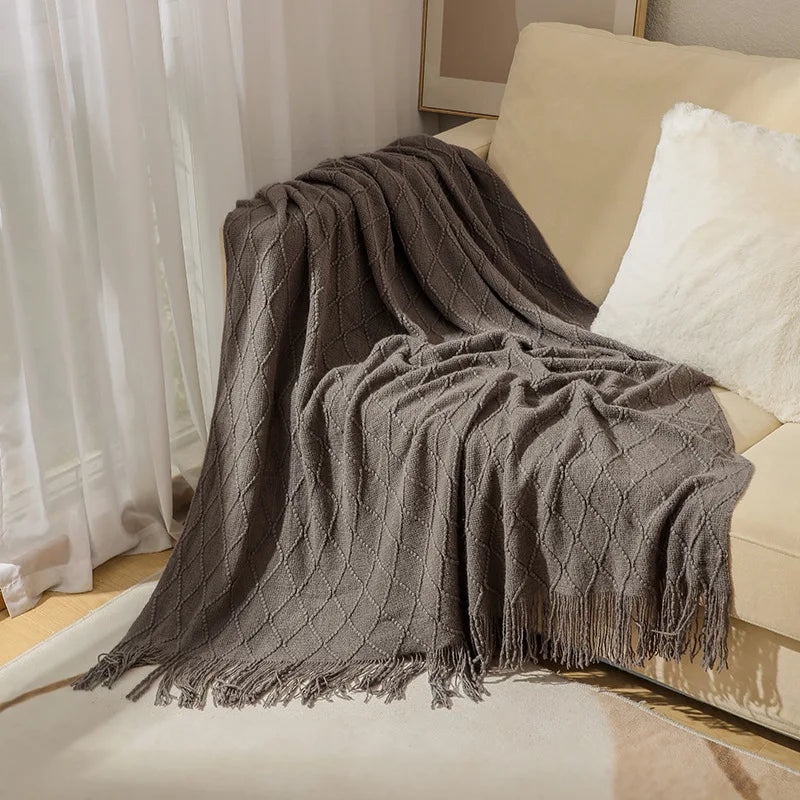Army Green Knitted Throw