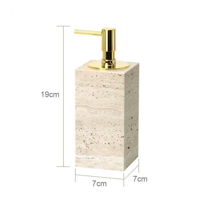 Beige Travertine Bath Set