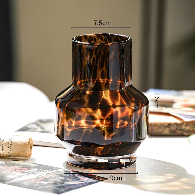 High-grade Leopard Vase Glass Flower