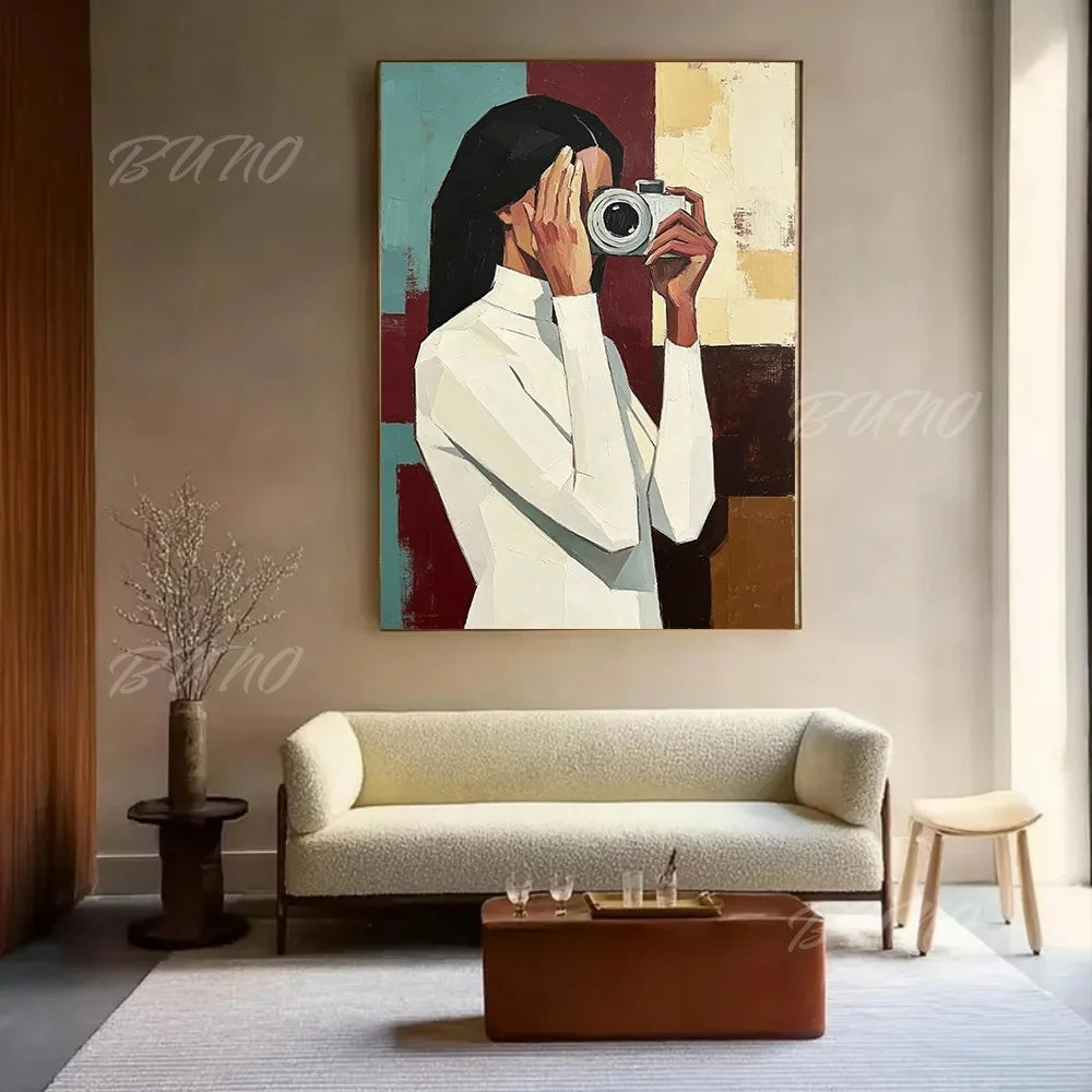 Textured Woman Portrait Art
