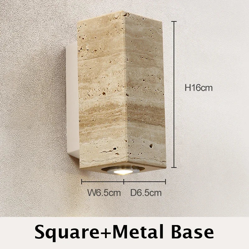 Wabi-Sabi Travertine Wall Lamp