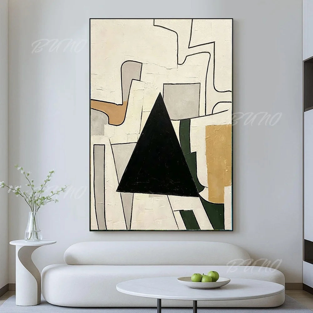 Black White Geometric Art