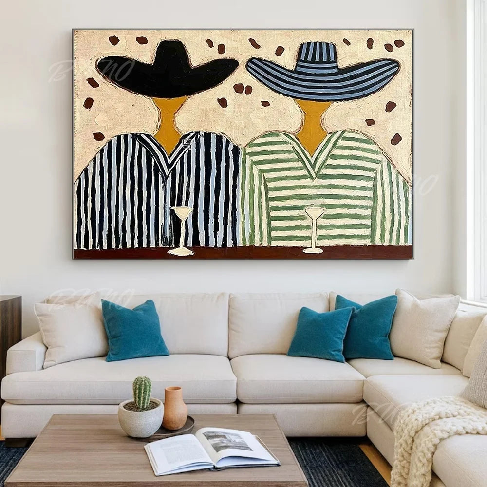 Mid-Century Textured Painting