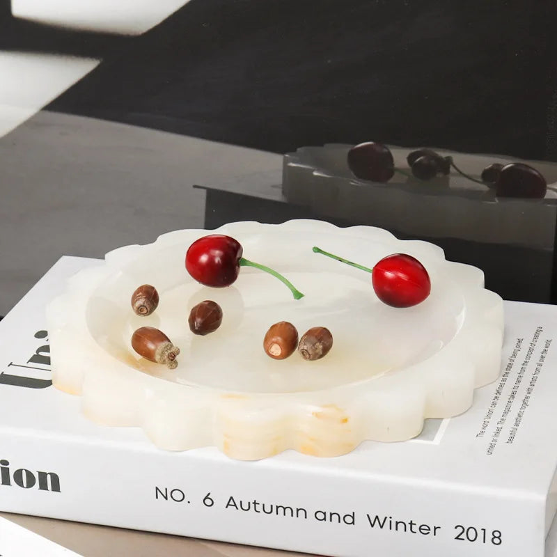 Natural Marble Travertine Serving Tray