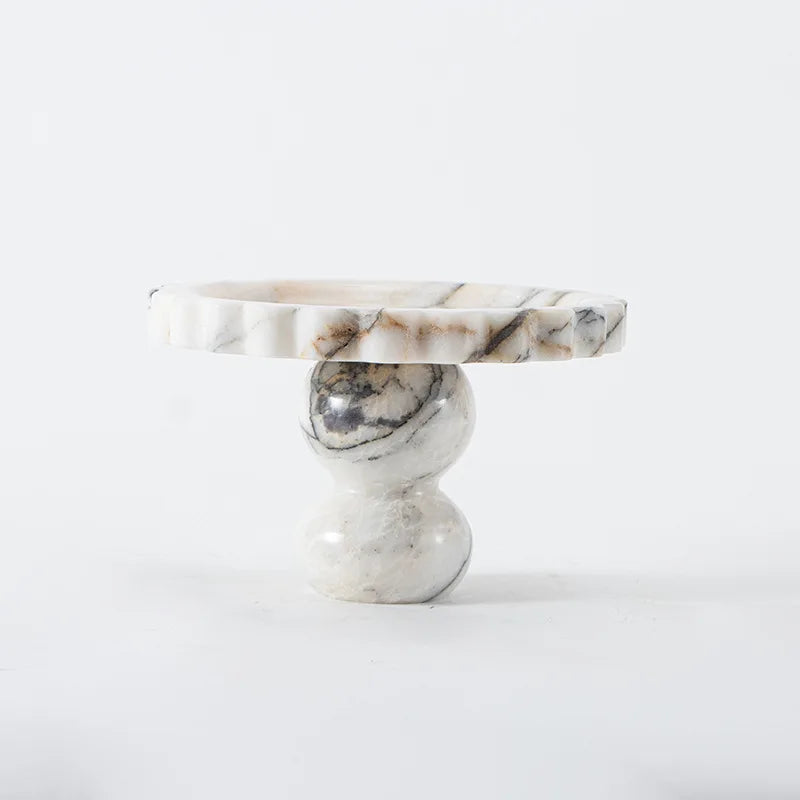 Wavy Edge Marble Cake Stand