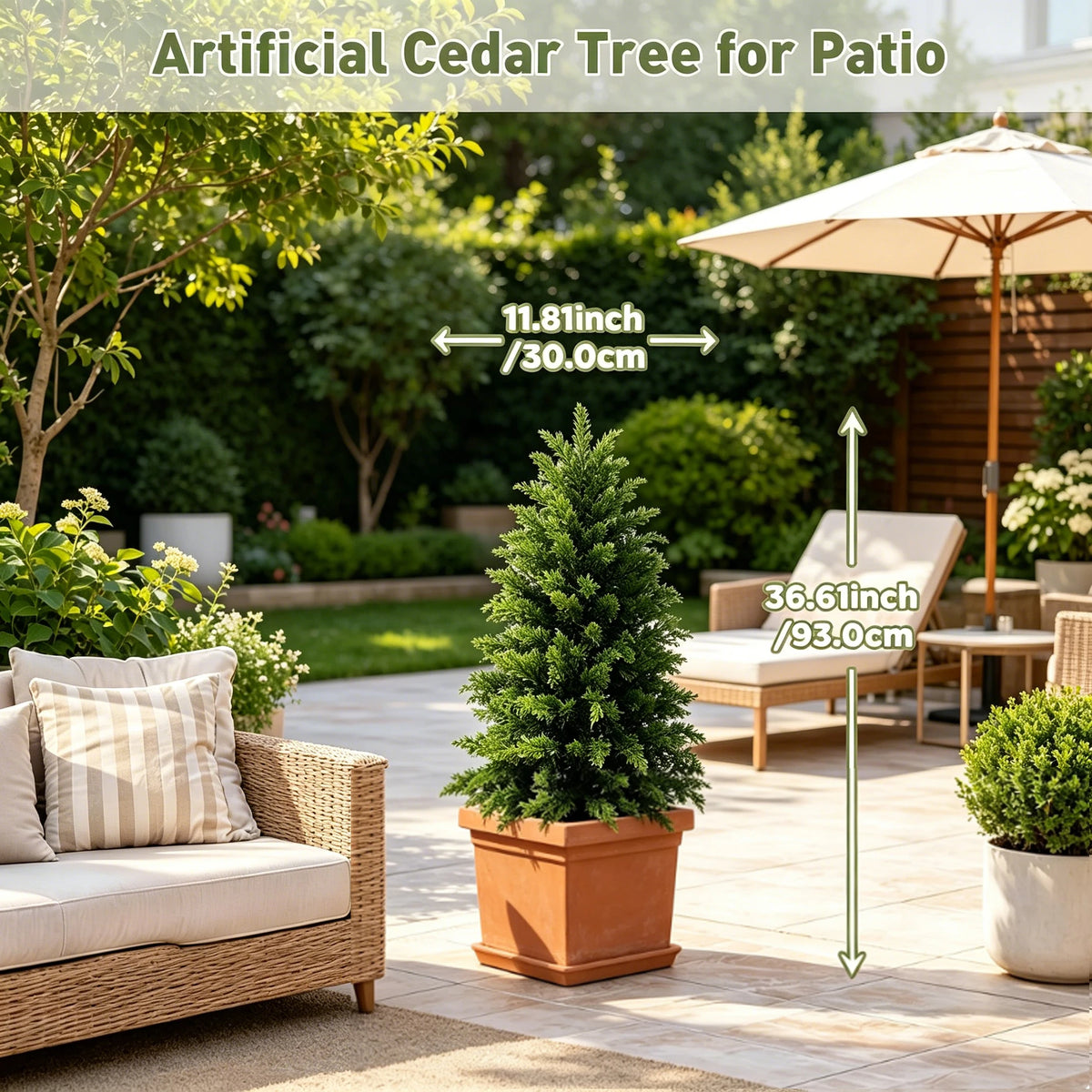 Faux Cedar Topiary Tree