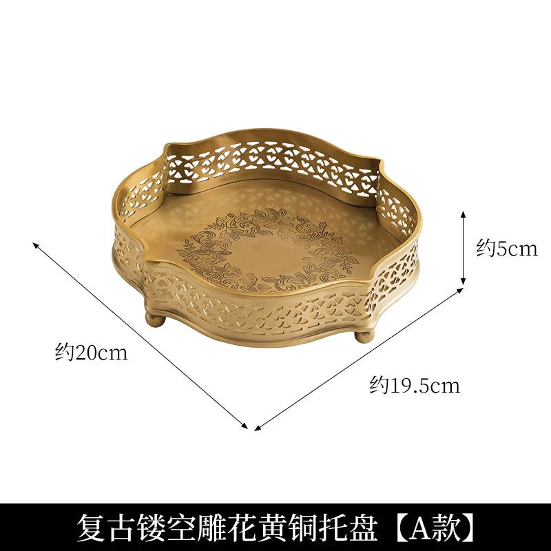European Brass Tea Table Storage