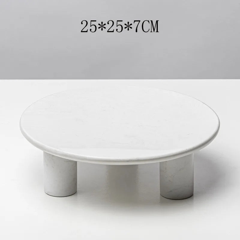 Footed Marble Fruit Plate