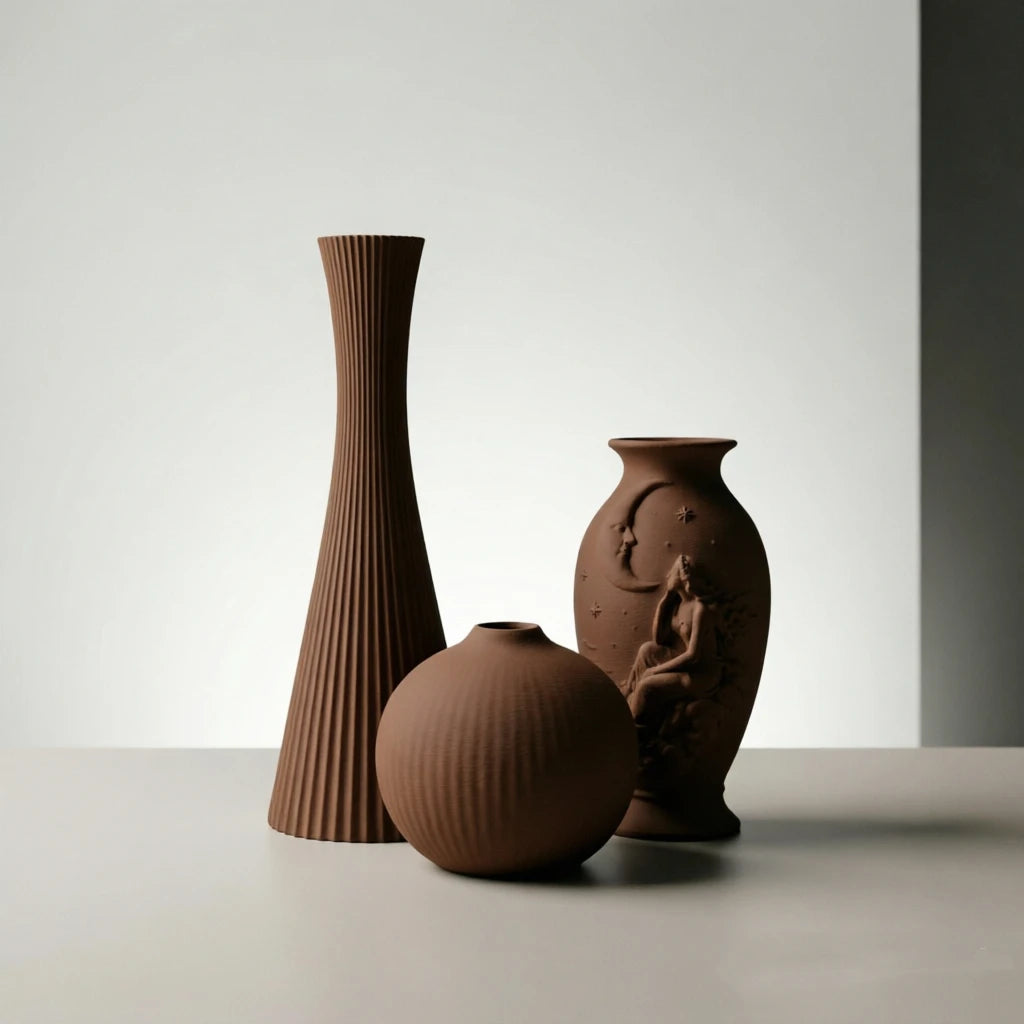 Matte 3D Vase Trio