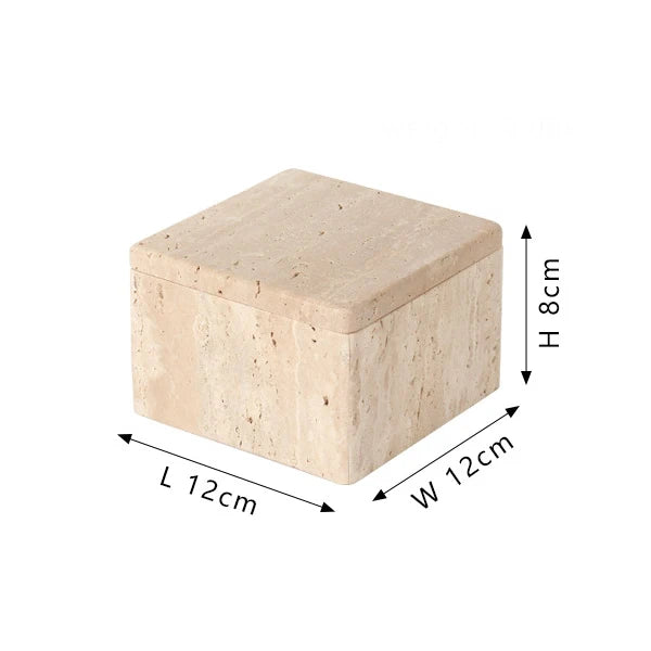 Travertine Storage Container for Jewelry
