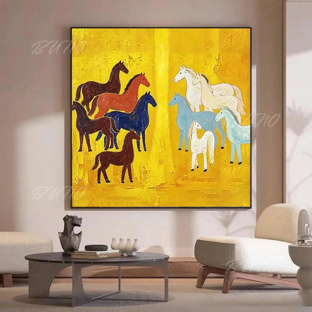 Whimsical Horses Painting