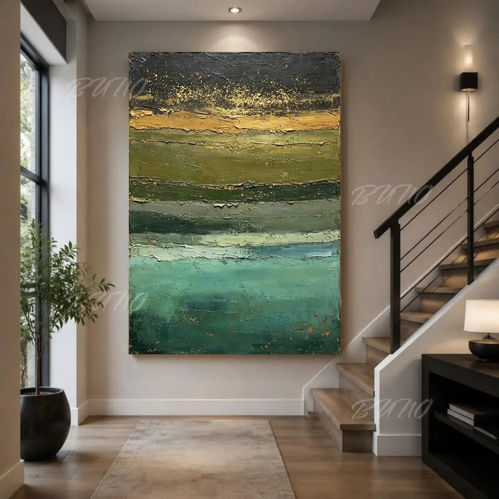 Gold and Green Canvas Art