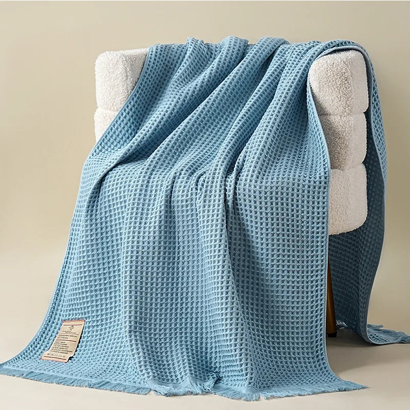 Green Waffle Bath Towel