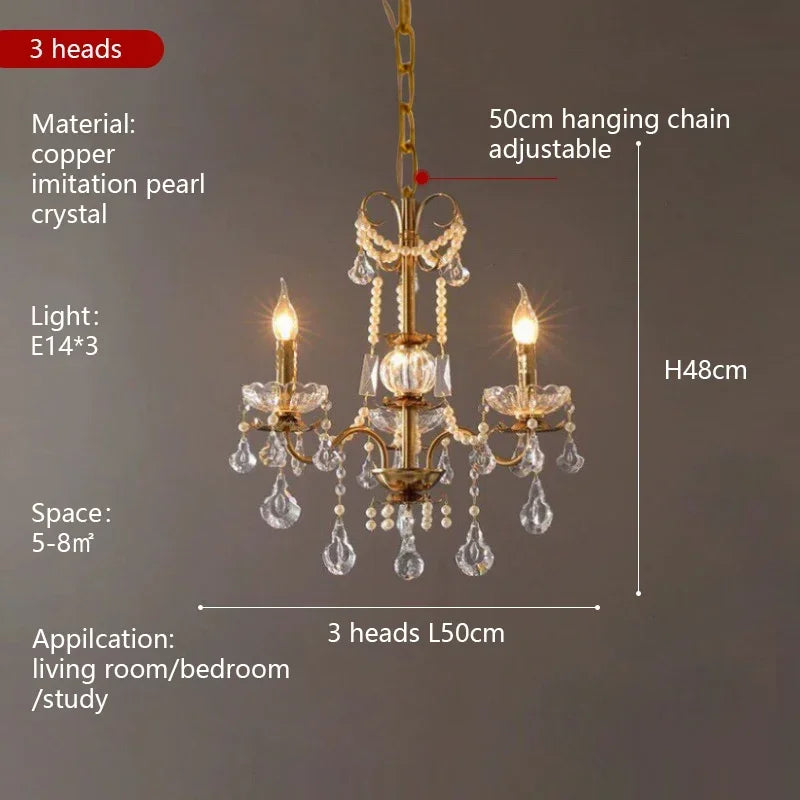 French Pearl Candle Chandelier