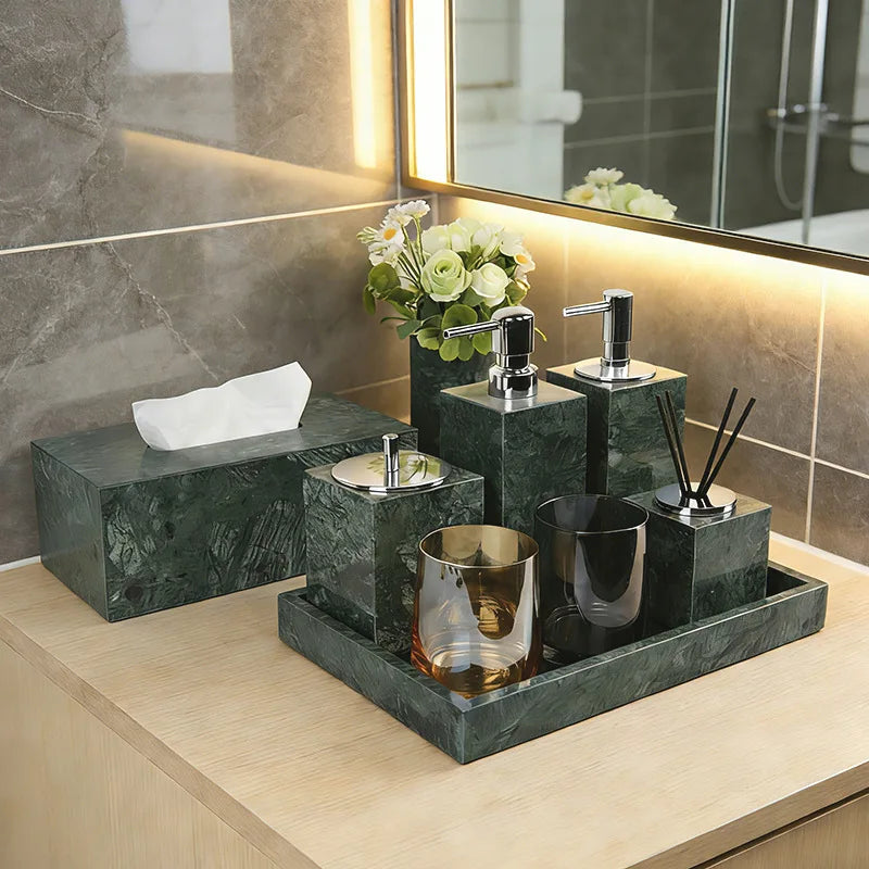 Green Marble Bath Set