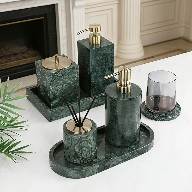 Green Marble Bath Set