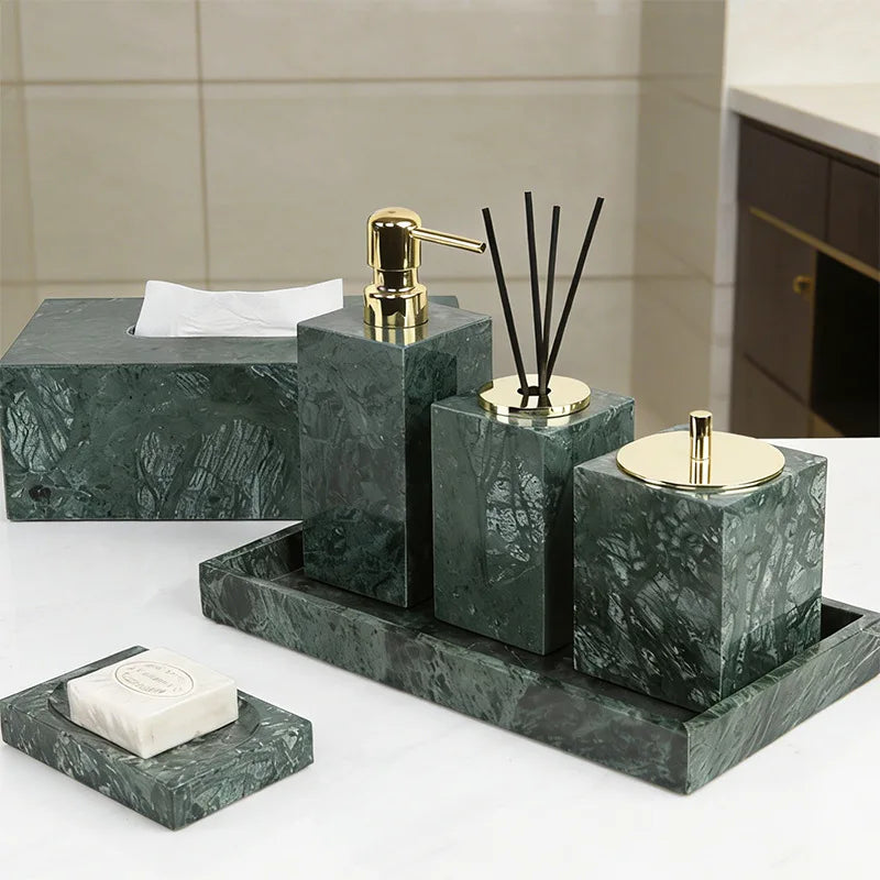 Green Marble Bath Set