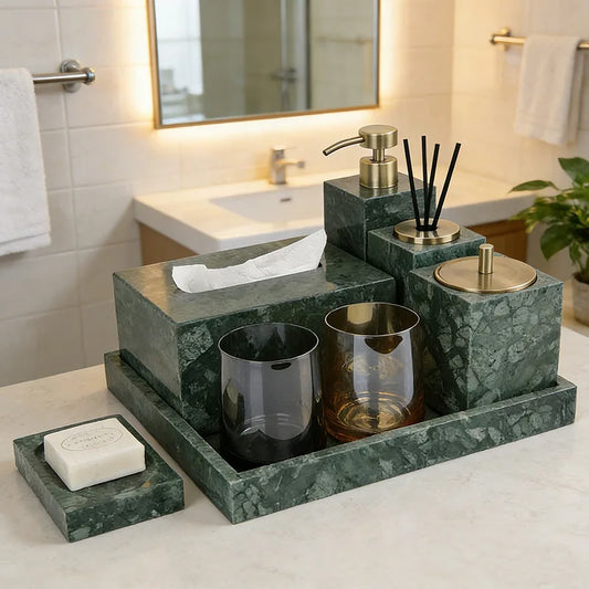 Green Marble Bath Set