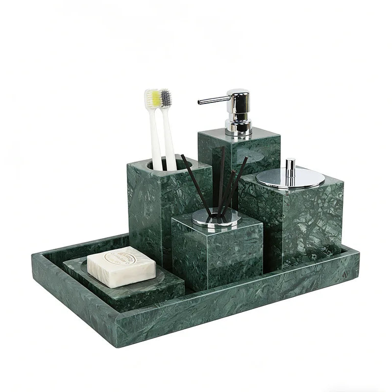 Green Marble Bath Set