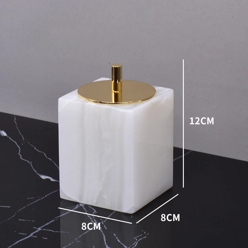 White Onyx Minimalist Bath Set