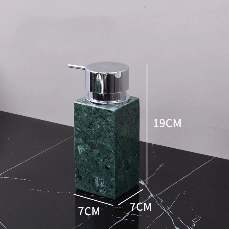Dark Green Natural Marble Bathroom Set