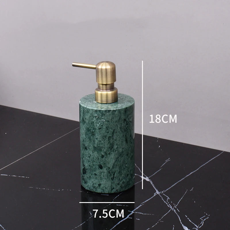 Dark Green Natural Marble Bathroom Set