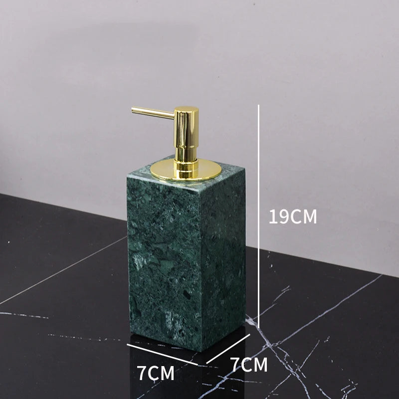 Dark Green Natural Marble Bathroom Set