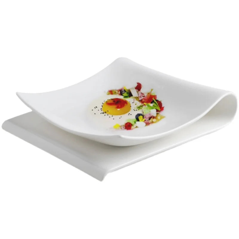 Square Folding Plate Western Food
