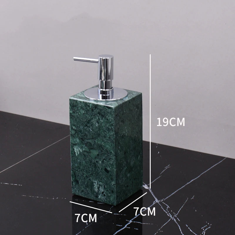 Dark Green Natural Marble Bathroom Set