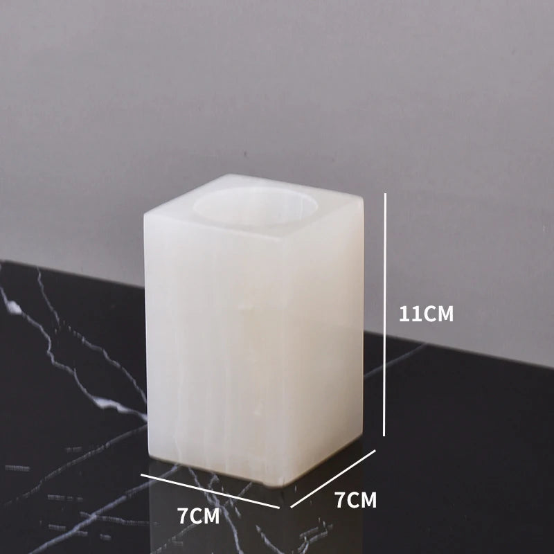 White Onyx Minimalist Bath Set