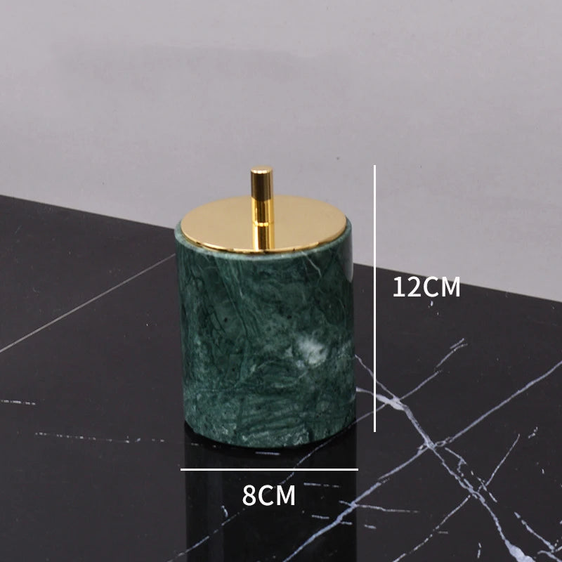 Dark Green Natural Marble Bathroom Set