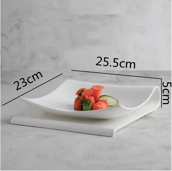 Square Folding Plate Western Food