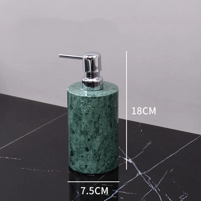 Dark Green Natural Marble Bathroom Set
