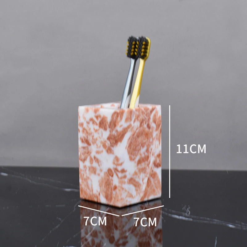 Coral Pink Natural Marble Set
