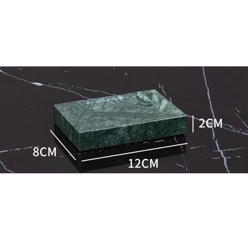 Dark Green Natural Marble Bathroom Set