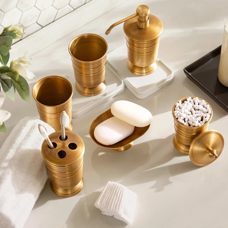 Golden Retro Copper Bathroom Set