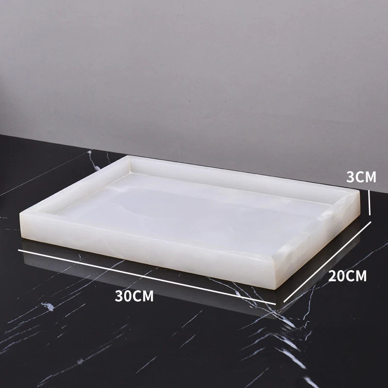 White Onyx Minimalist Bath Set